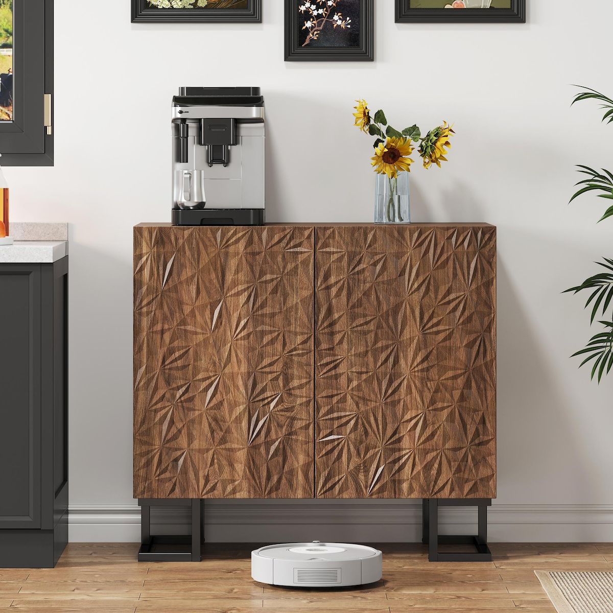 MERAX Buffet 2 porte(s) 0 tiroir(s) - 80 cm marron mdf