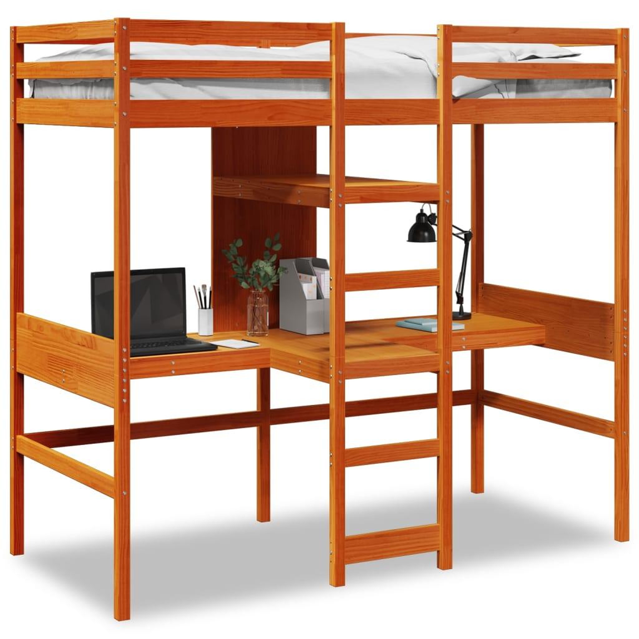 Voir la diapositive 2 : VIDAXL Cadre de lit superpose sans matelas 90x190cm bois de pin massif
