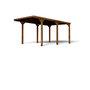 Voir la diapositive 4 : Forest Style Carport toit plat - Bois traité autoclave - 16,5 m² - VICTOR + Supports de fixation inclus