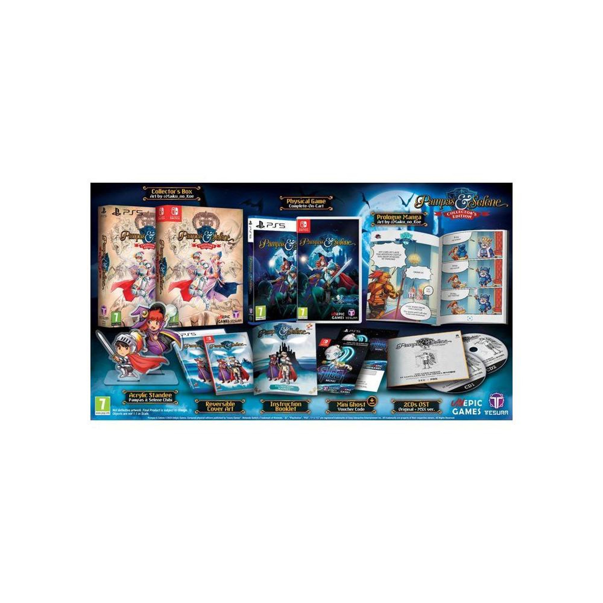 Voir la diapositive 2 : Just for games Pampas & selene : the maze of demons collector's edition (jeu cd) ps5 — metroidvania coopératif 8-bit
