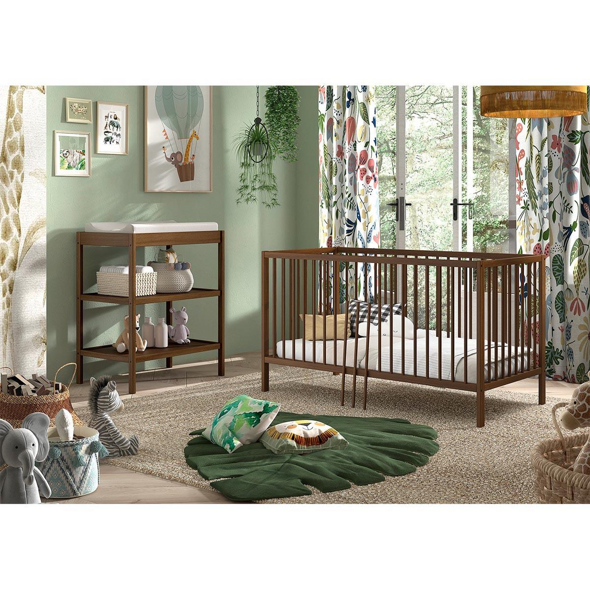 Paris Prix Pack - Lit Bébé & Table à Langer  Dino  70x140cm Marron