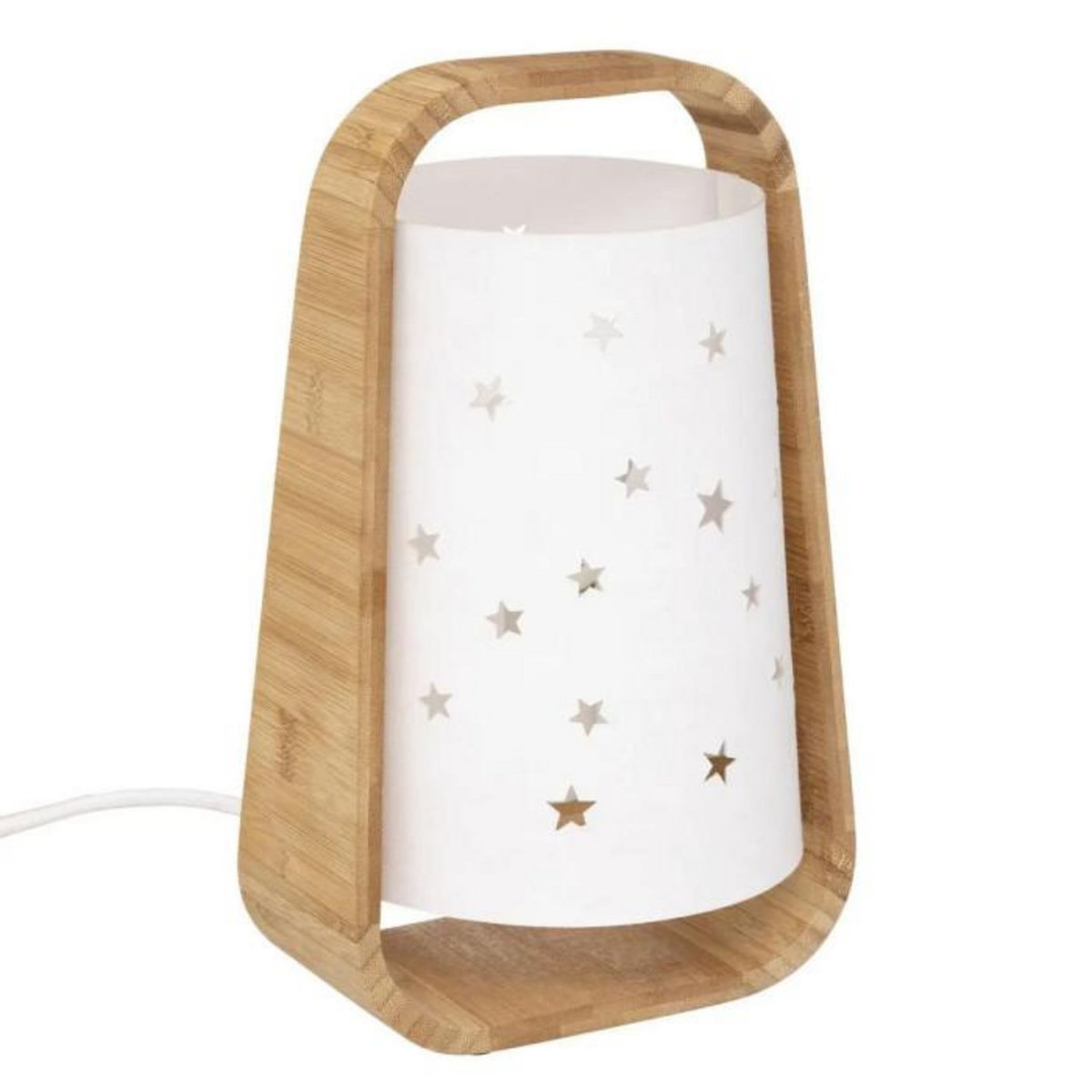 Atmosphera Kids Lampe à Poser Enfant  Étoiles Ajourées  26cm Blanc