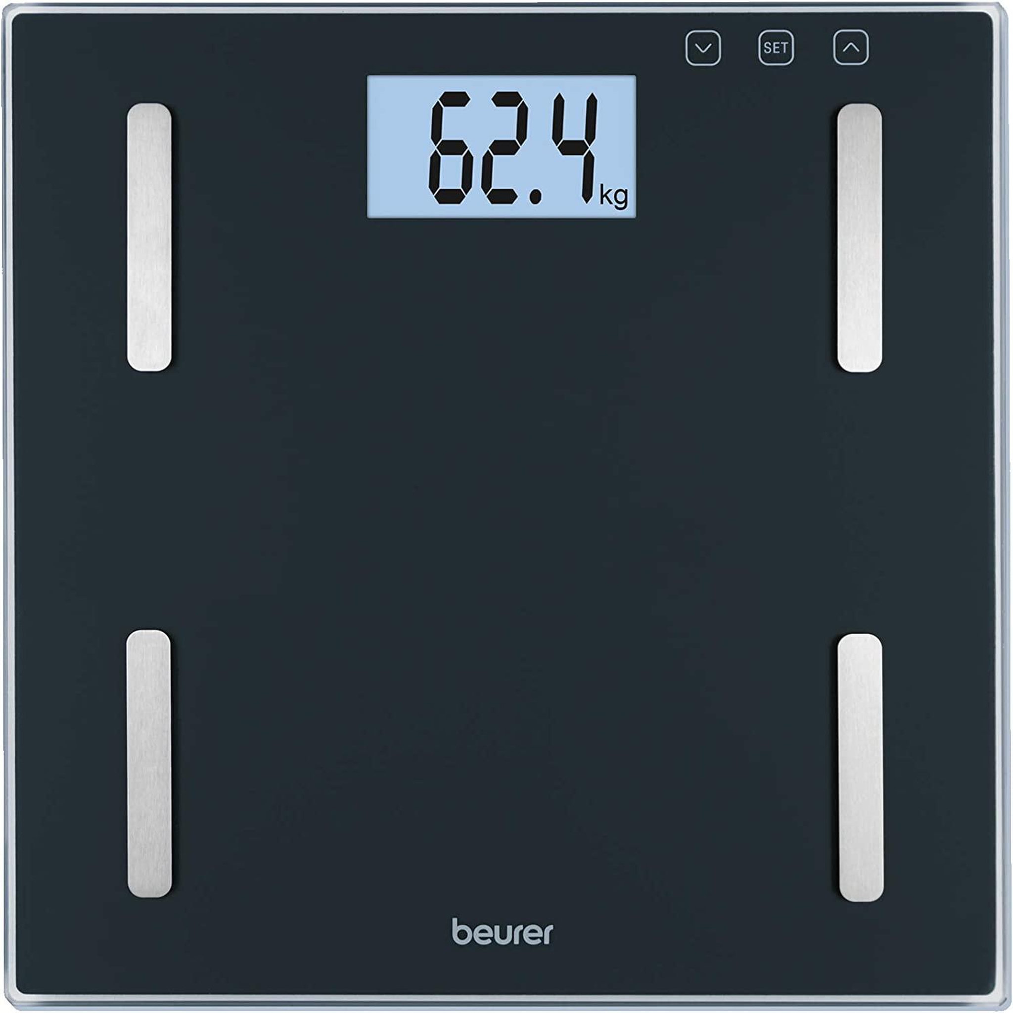 Voir la diapositive 2 : Beurer Balance de salle de bain beurer avec affichage de diagnostic xl noire