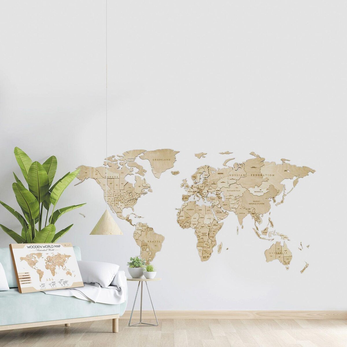 ECO WOOD ART Puzzle en bois Mappemonde 144 cm