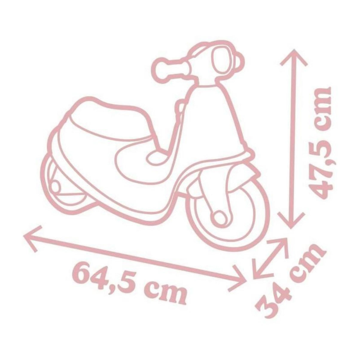 SMOBY Smoby - Porteur scooter Rose - Coffre a Jouets - Roues silencieuses Dés 2ans