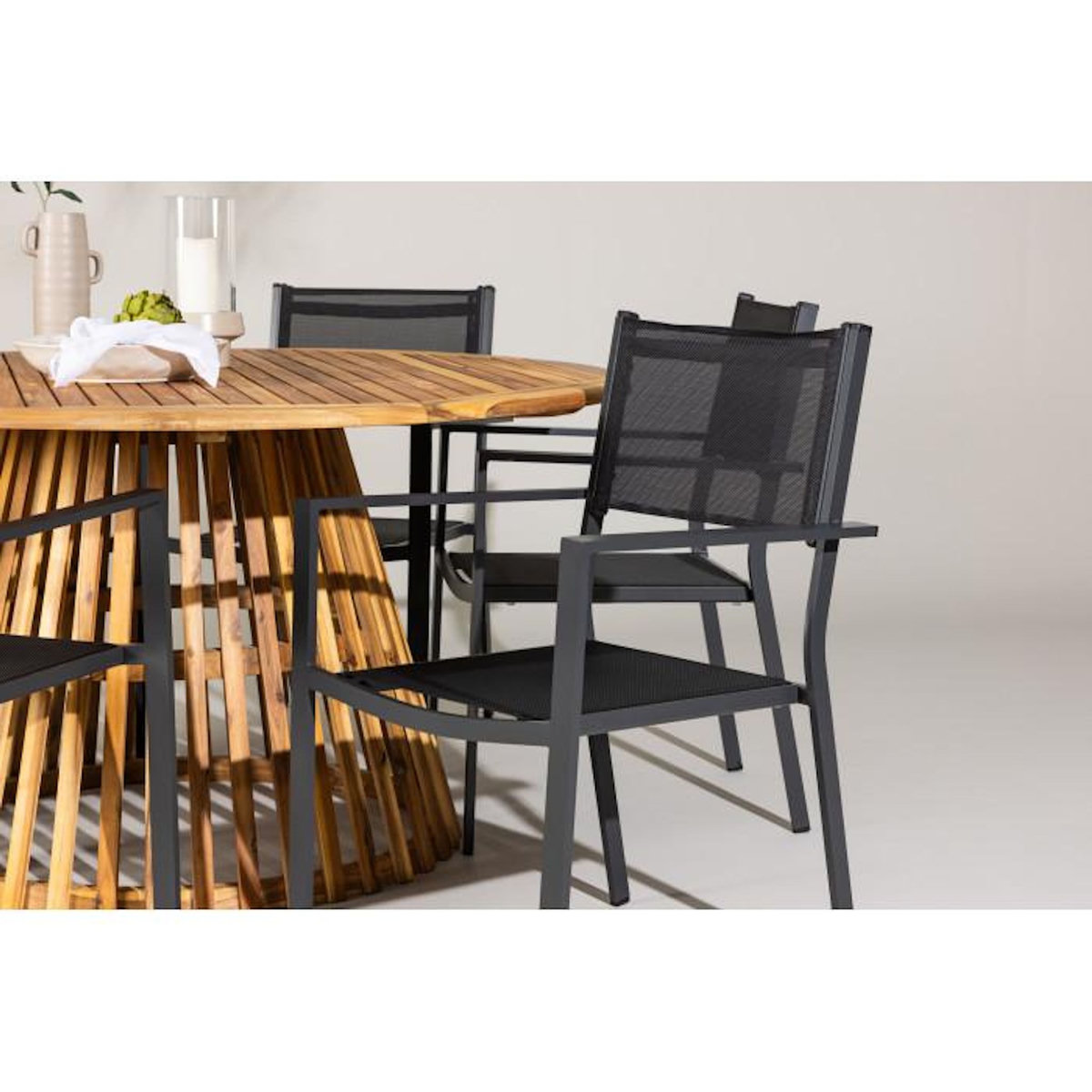 Paris Prix Ensemble Table de Jardin & 6 Chaises  Tucuman & Copacabana  150cm Naturel & Noir