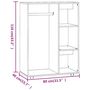 Voir la diapositive 6 : VIDAXL Garde-robe Chene fume 80x40x110 cm Bois d'ingenierie