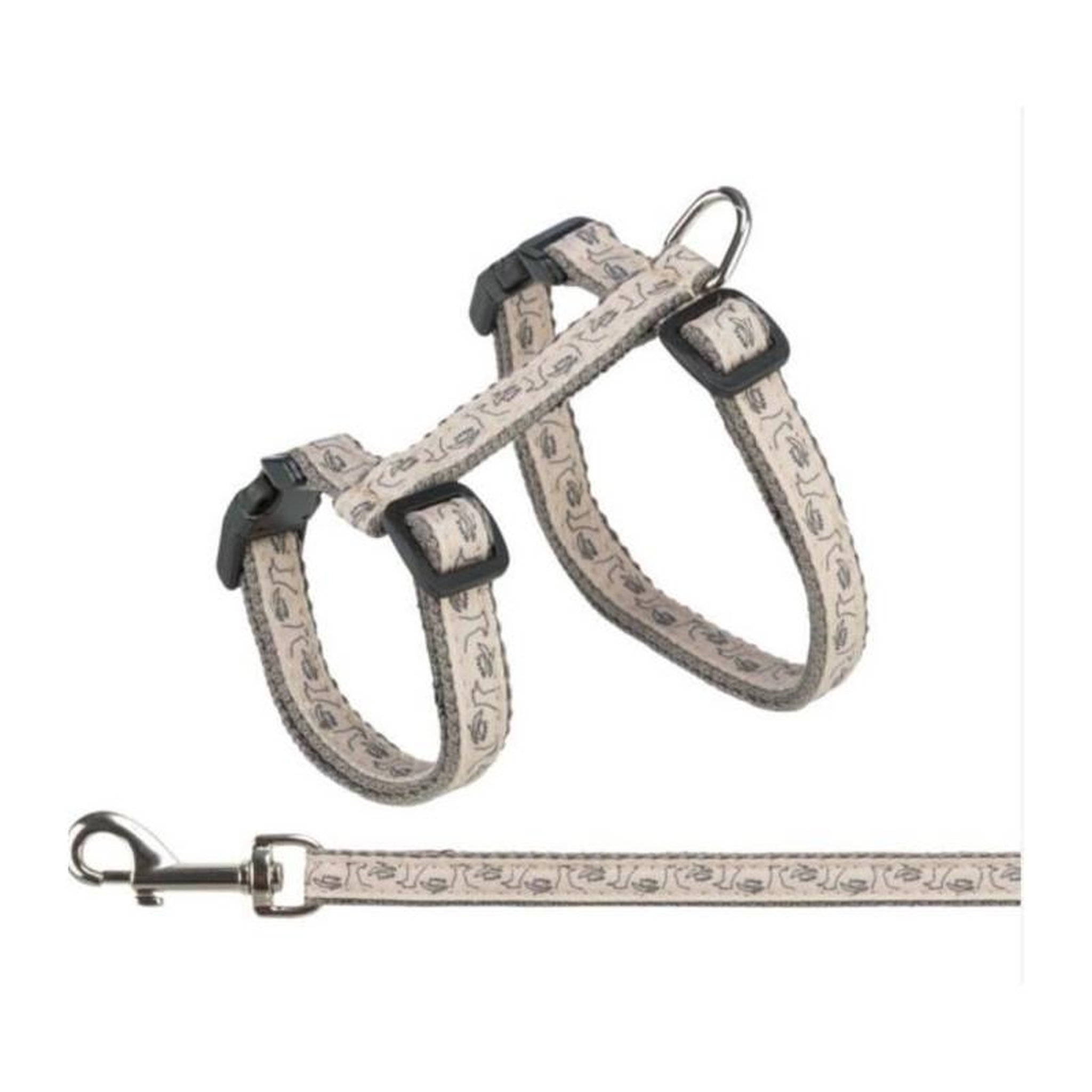 Trixie Harnais avec laisse - TRIXIE - 27–45 cm / 13 mm - 1,20 m - Gris / Rose