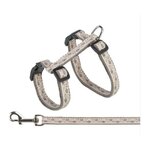 Trixie Harnais avec laisse - TRIXIE - 27–45 cm / 13 mm - 1,20 m - Gris / Rose