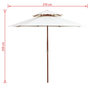 Voir la diapositive 6 : VIDAXL Parasol a deux etages avec poteau en bois blanc creme