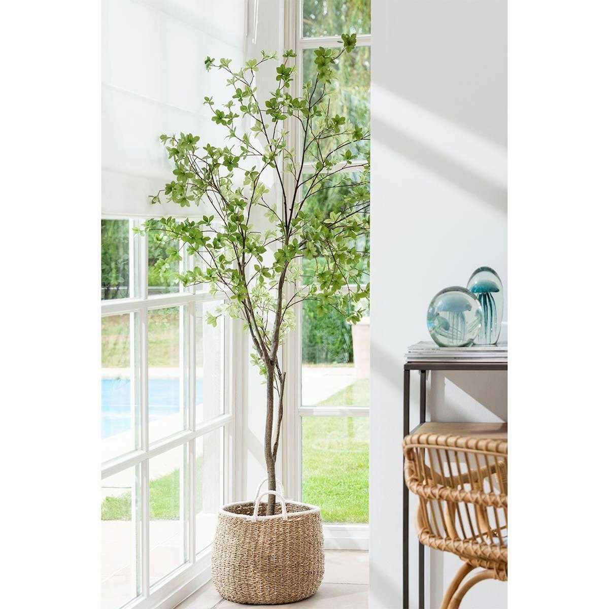 Paris Prix Plante Artificielle  Fines Feuilles  190cm Vert & Noir