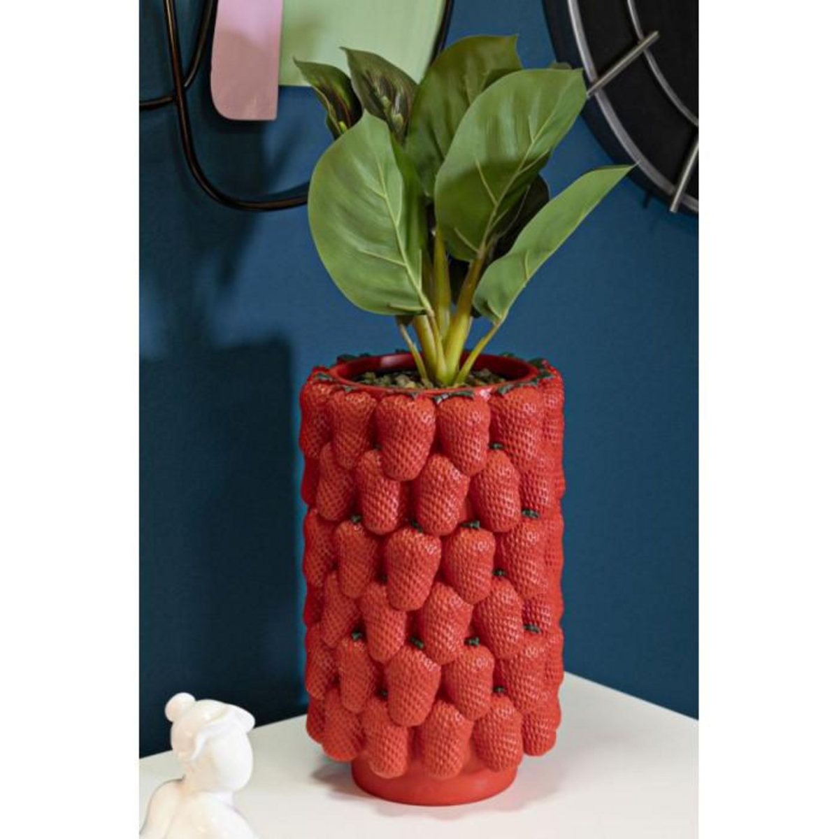 Paris Prix Vase Déco Fruits  Fraises  32cm Rouge