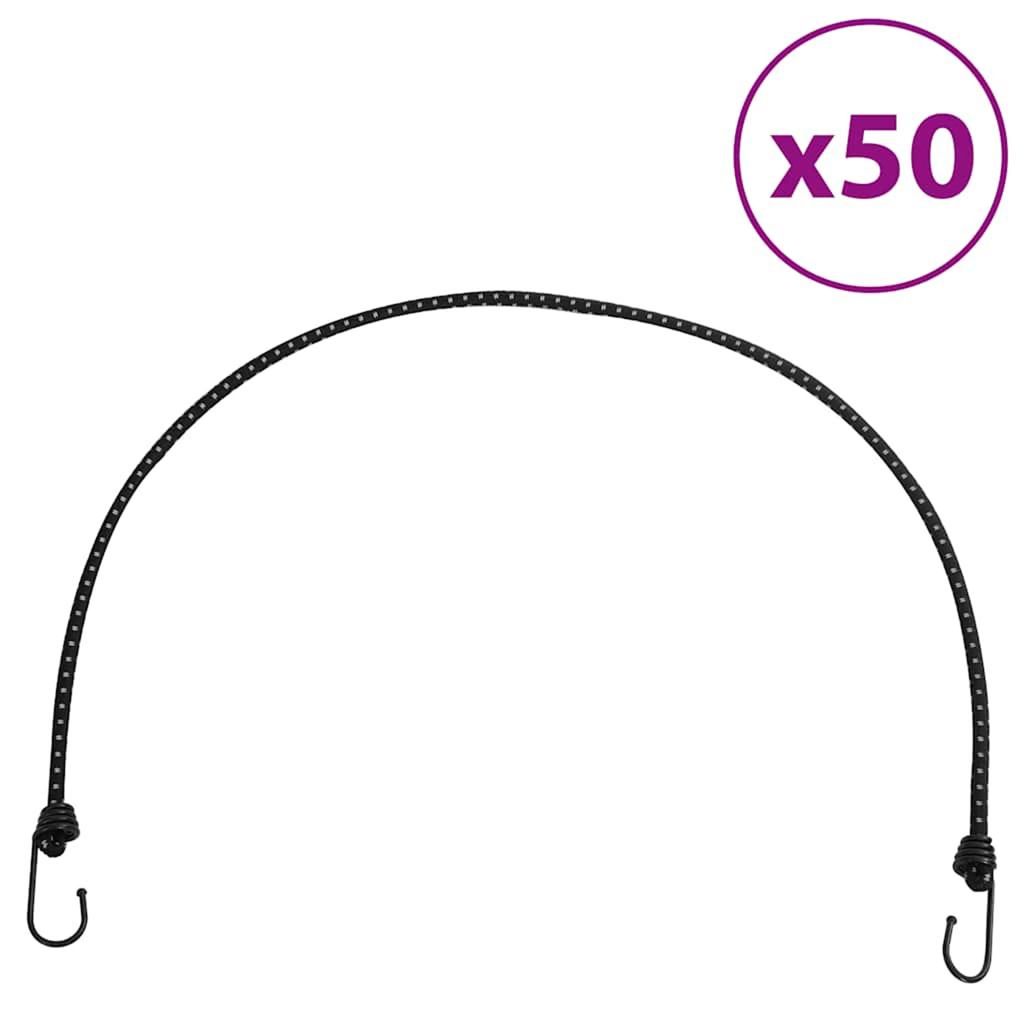 VIDAXL Cordes elastiques avec bandes reflechissantes et crochets 50pcs