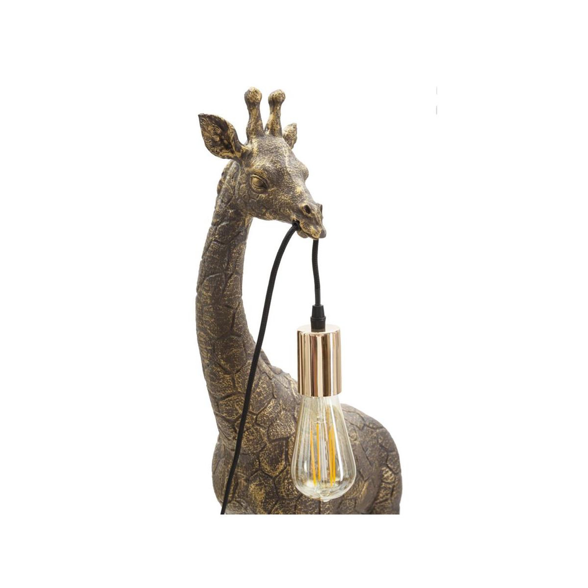 Voir la diapositive 3 : Paris Prix Lampe à poser en résine  girafe  80cm or foncé