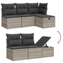 Voir la diapositive 3 : VIDAXL Salon de jardin 5 pcs avec coussins gris clair resine tressee