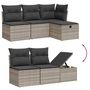 Voir la diapositive 3 : VIDAXL Salon de jardin 5 pcs avec coussins gris clair resine tressee
