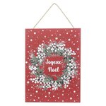 ATMOSPHERA Pancarte Couronne  Soir de Noël  29x39cm Rouge