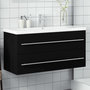 Voir la diapositive 1 : VIDAXL Armoire lavabo de salle de bain avec bassin integre noir