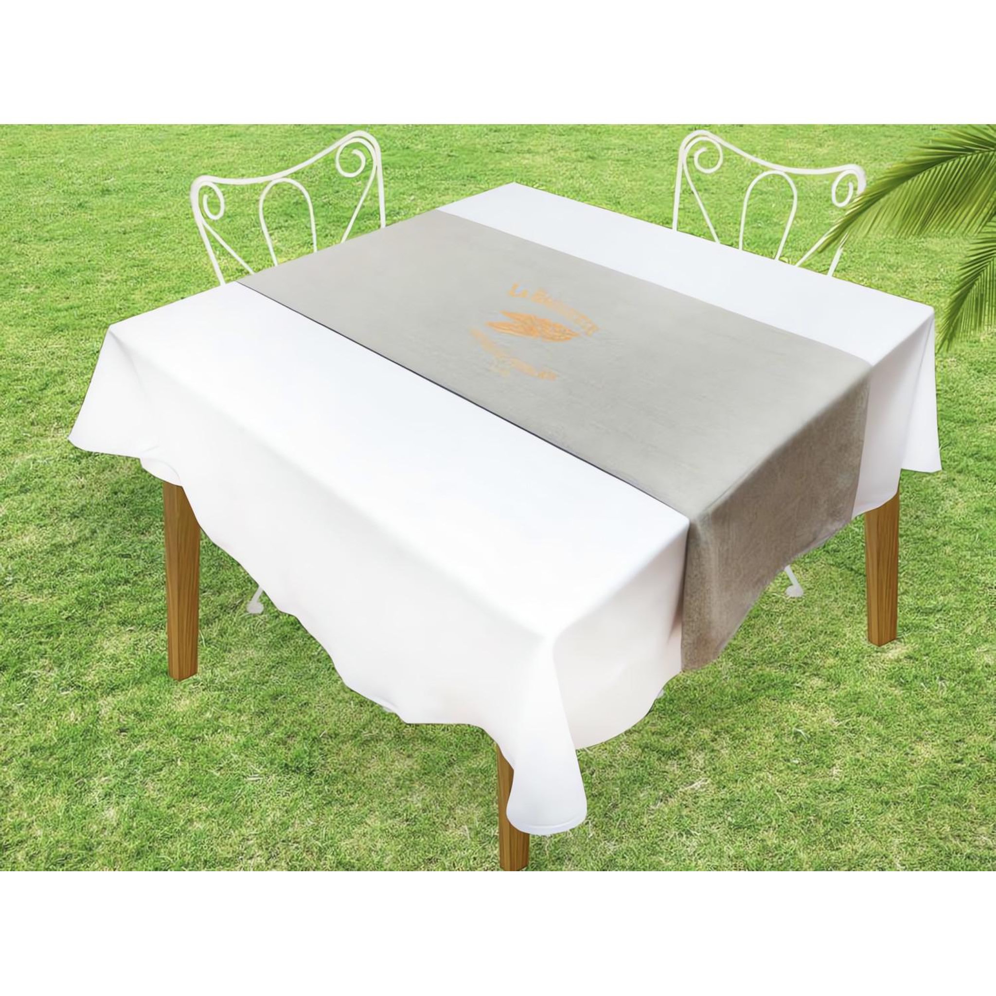 SOLEIL D'OCRE Chemin de table en coton BAGUETTE, par Soleil d'ocre
