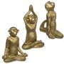 ATMOSPHERA Objet résine singe yoga doré 17 cm X3