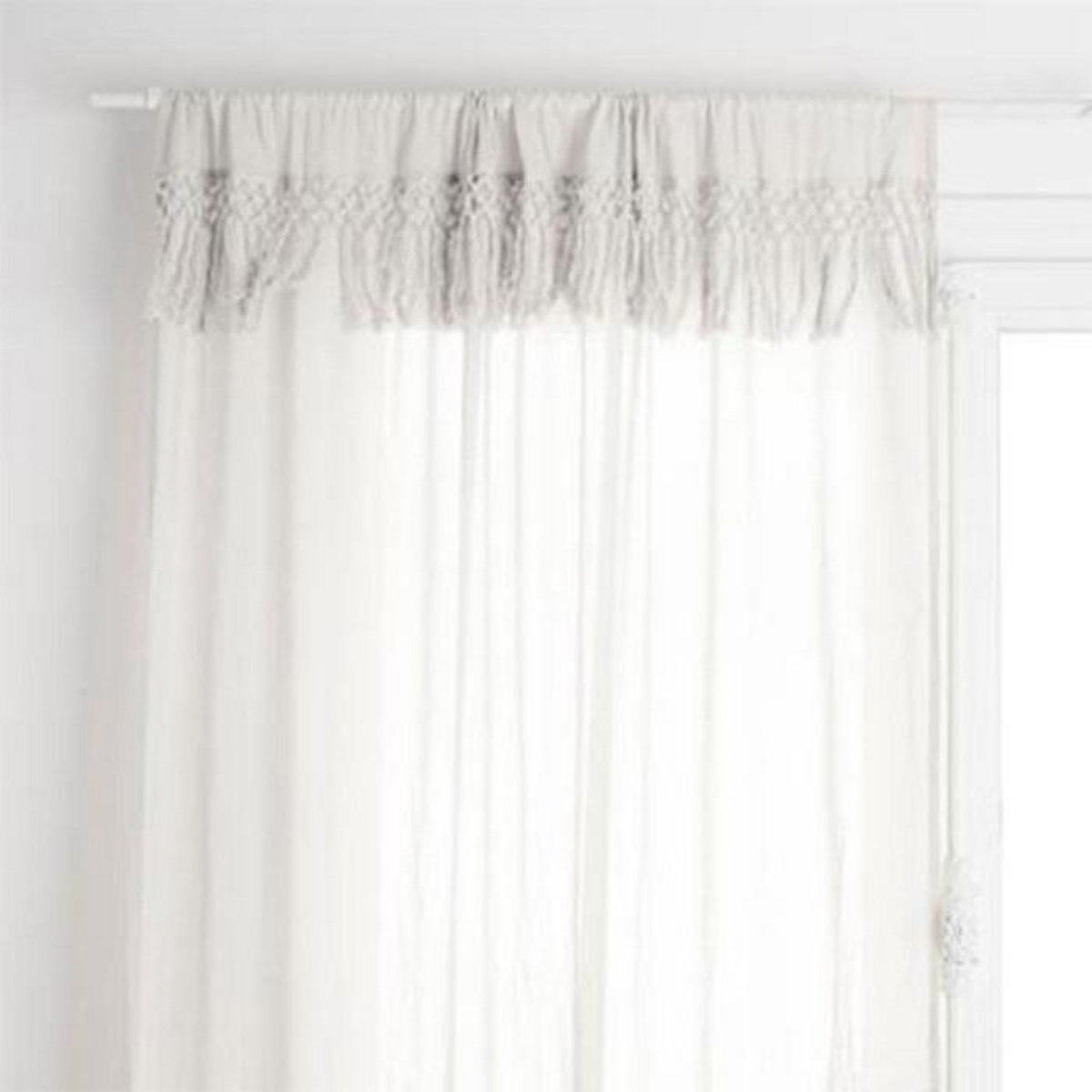 ATMOSPHERA Rideau Voilage  Macramé IV  140x260cm Ivoire