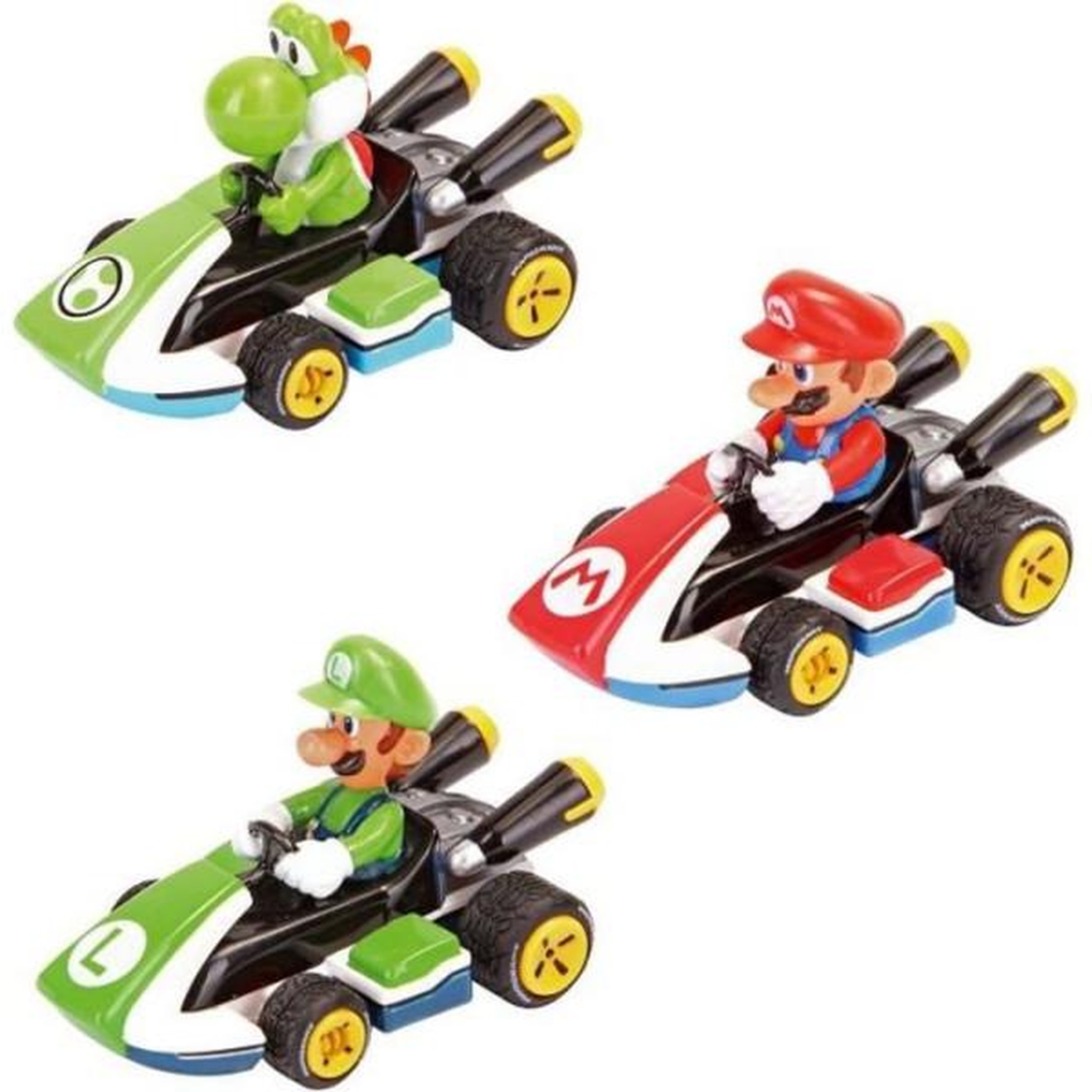 Carrera Voiture minitature Mario Kart™ a rétrofriction, Pack de 3, Echelle 1:43, CARRERA Pull & Speed, Des 4 ans