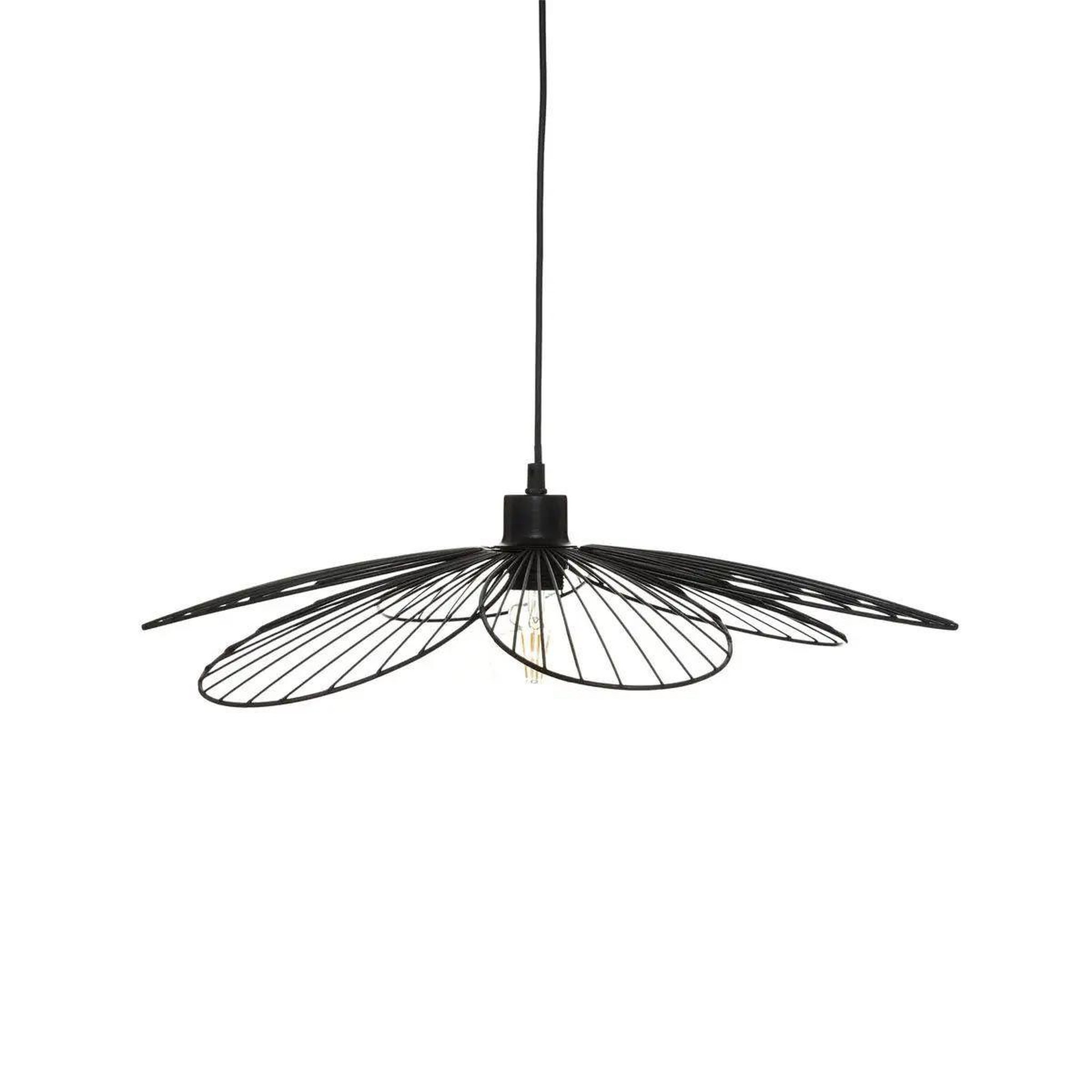 ATMOSPHERA Lampe suspension en métal  fleur  90cm noir