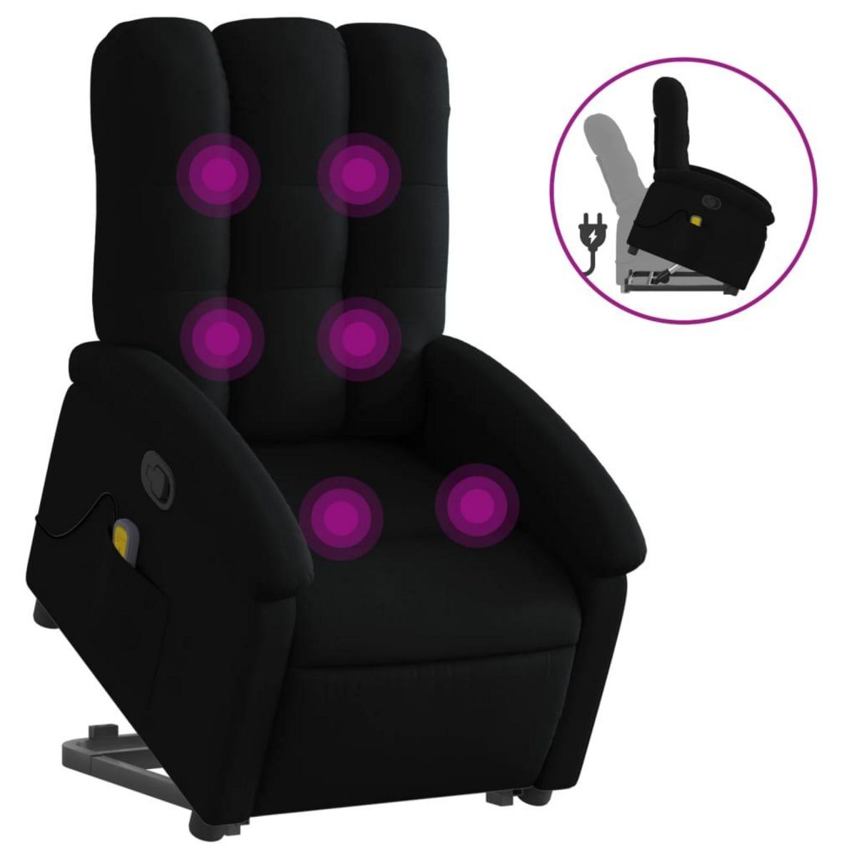 VIDAXL Fauteuil de massage inclinable Noir Tissu