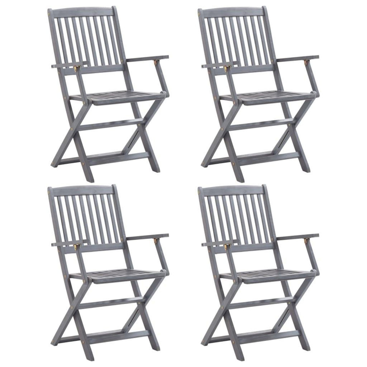 VIDAXL Chaises pliables d'exterieur lot de 4 Bois d'acacia solide