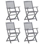 VIDAXL Chaises pliables d'exterieur lot de 4 Bois d'acacia solide