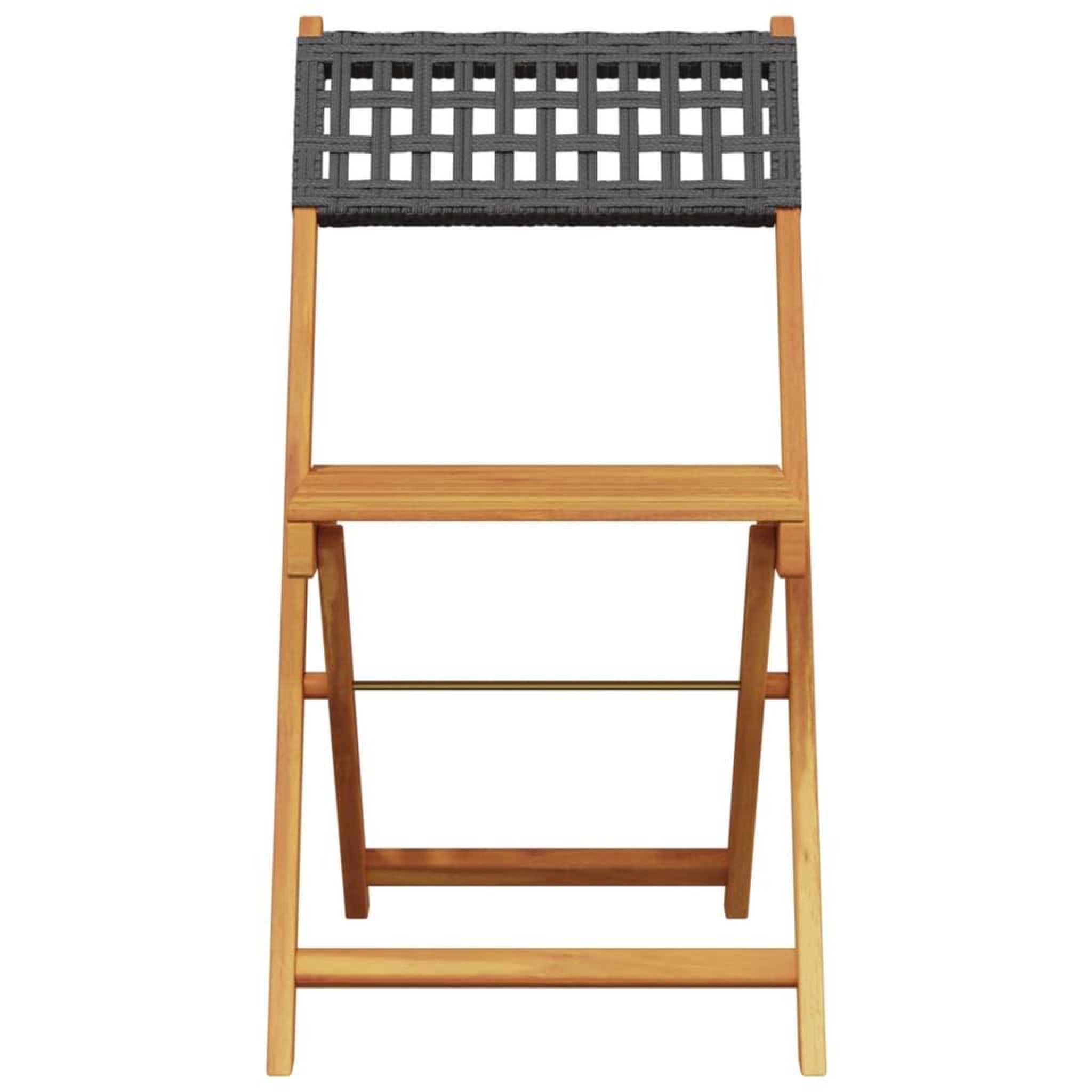 Voir la diapositive 4 : VIDAXL Chaises de jardin pliantes lot de 4 noir poly rotin bois massif