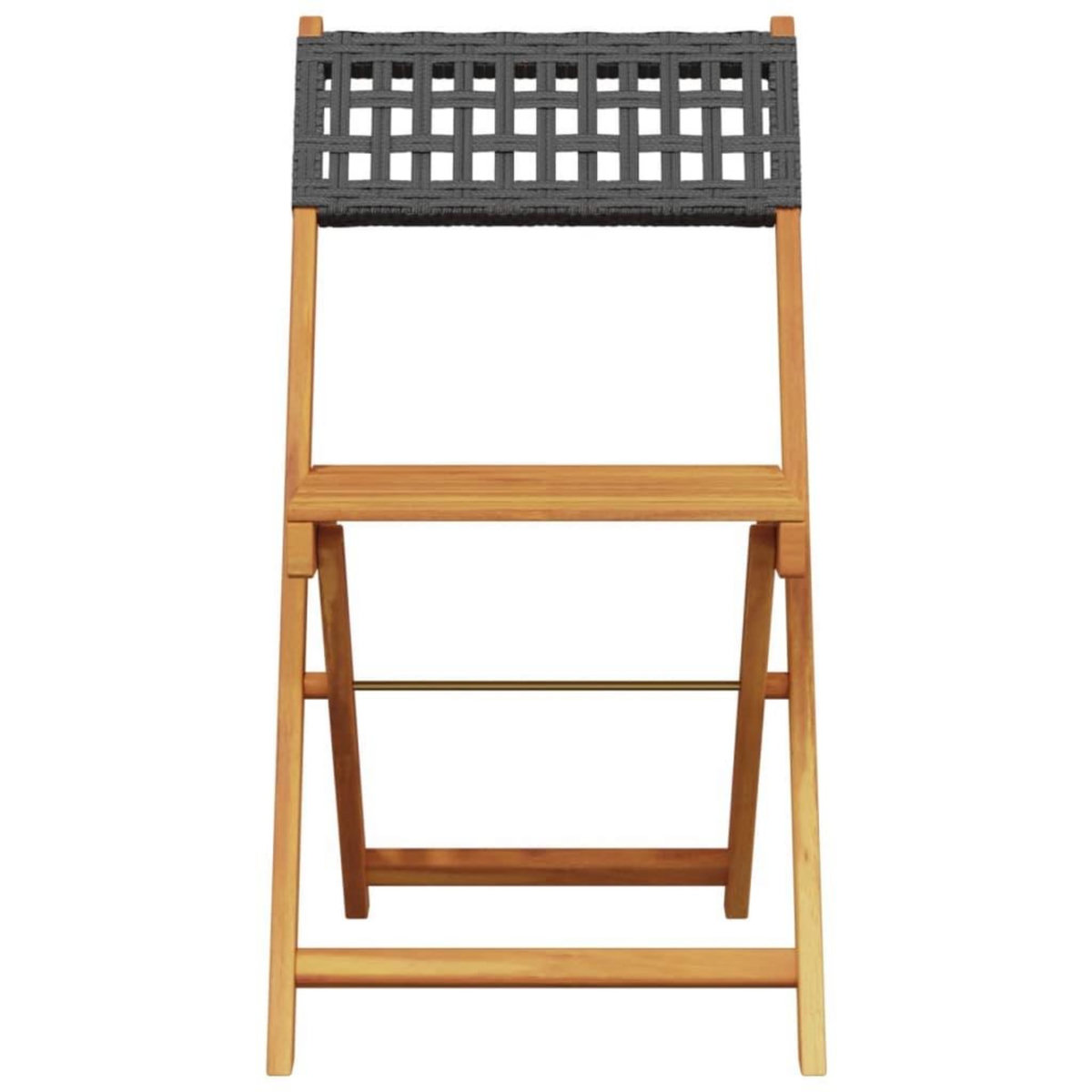 VIDAXL Chaises de jardin pliantes lot de 4 noir poly rotin bois massif