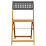 Voir la diapositive 4 : VIDAXL Chaises de jardin pliantes lot de 4 noir poly rotin bois massif