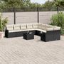 Voir la diapositive 1 : VIDAXL Salon de jardin 11 pcs avec coussins noir resine tressee