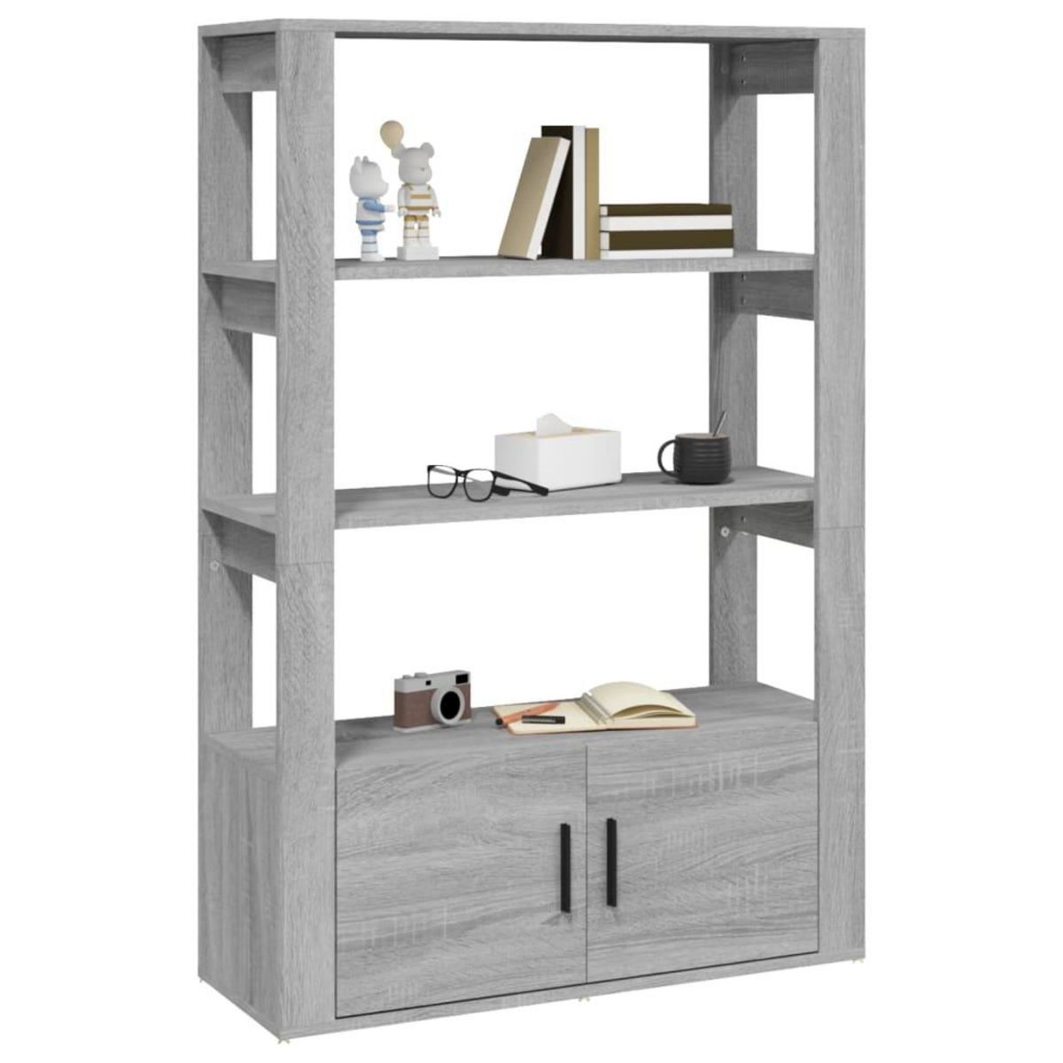 VIDAXL Buffet Sonoma gris 80x30x119,5 cm Bois d'ingenierie