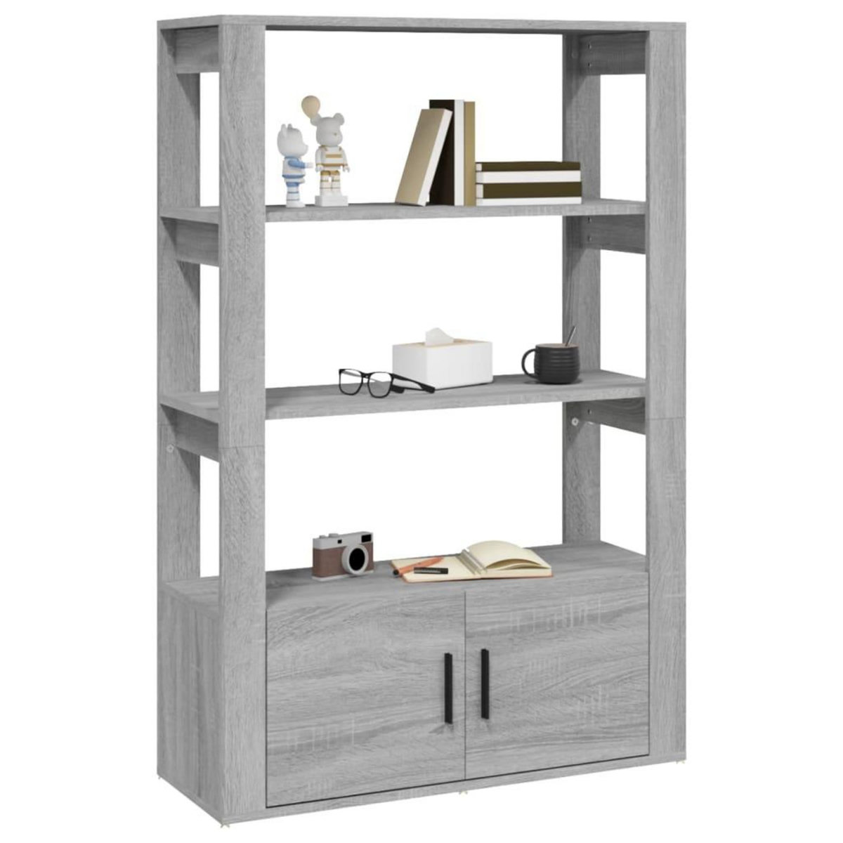 VIDAXL Buffet Sonoma gris 80x30x119,5 cm Bois d'ingenierie