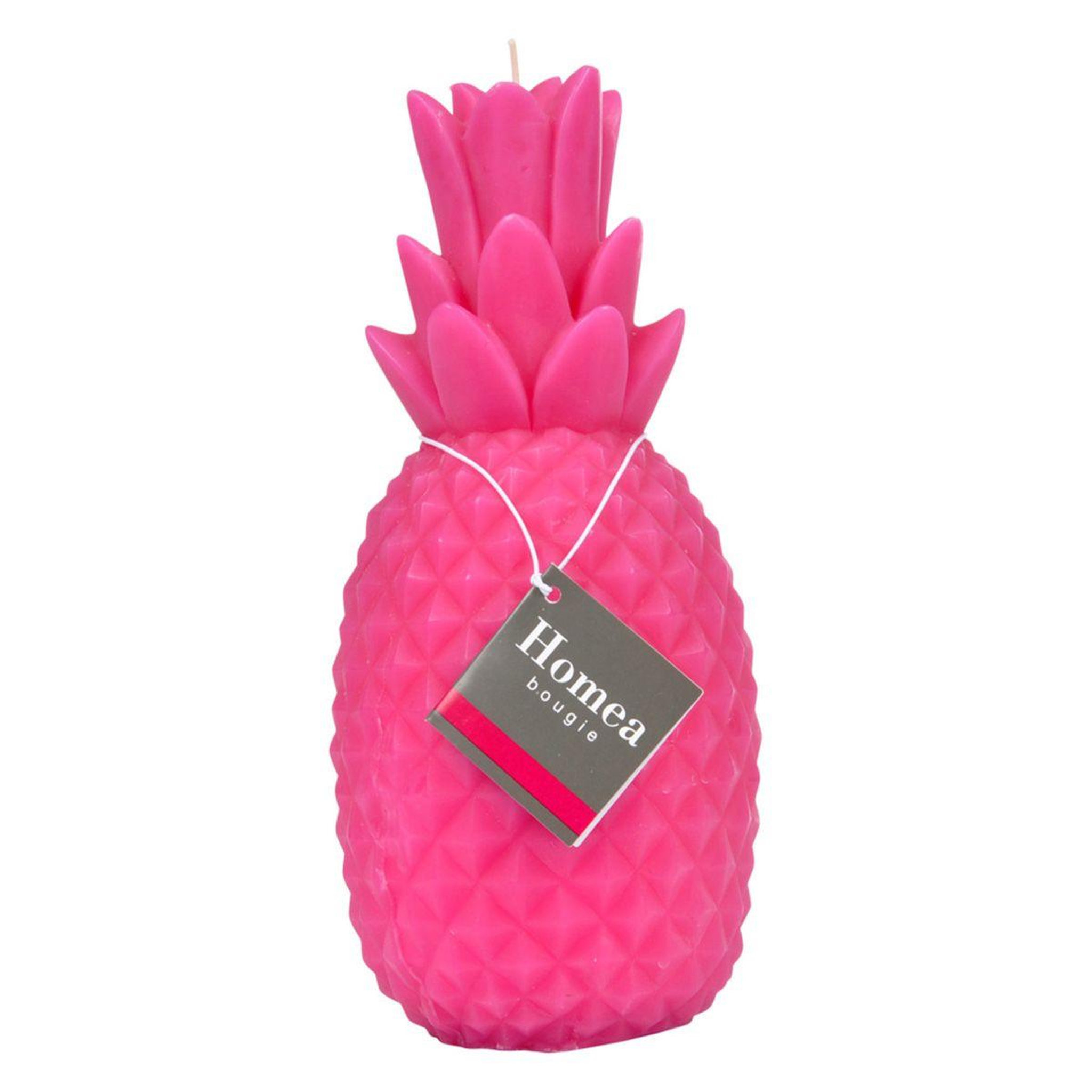 Voir la diapositive 2 : HOMEA Bougie déco  ananas tropical  20cm rose