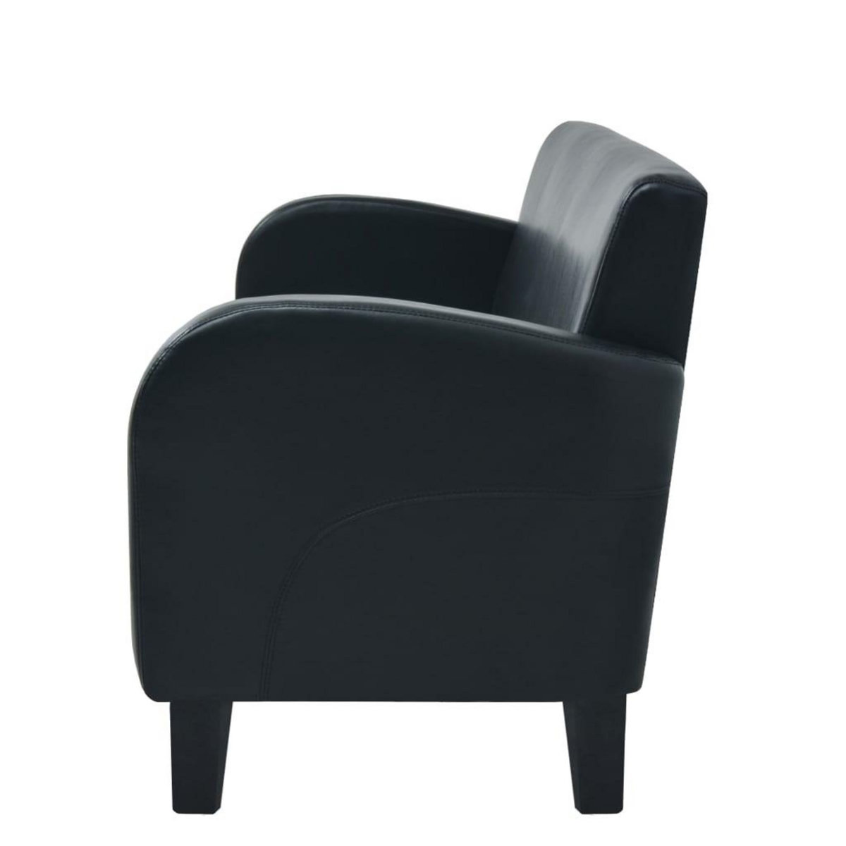 VIDAXL Canape a 3 places cuir synthetique noir