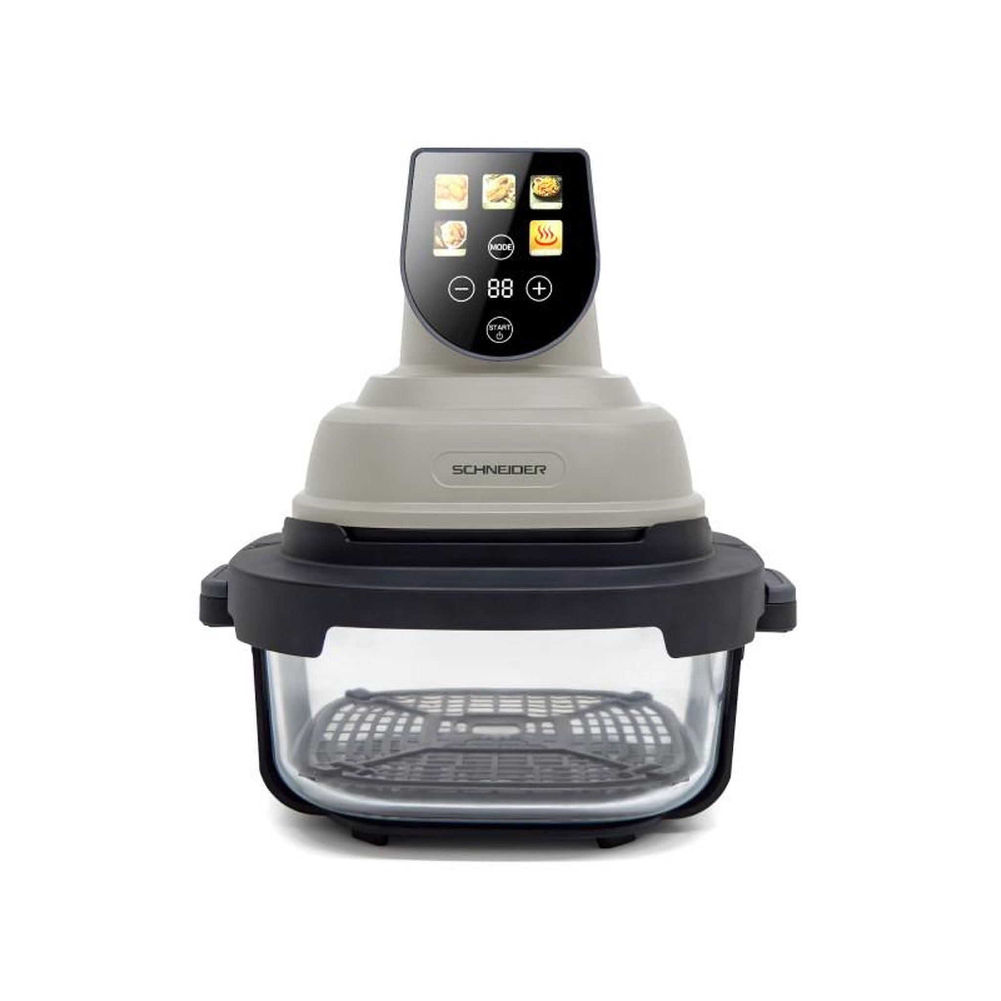 SCHNEIDER Schneider - crispi - or - beige - friteuse à air panoramique - 1500w - 2 bacs verre