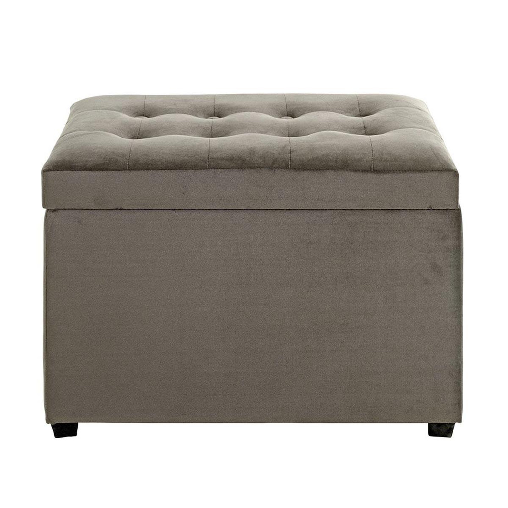 Voir la diapositive 3 : Paris Prix Banc coffre de rangement matelassé  samy  58cm anthracite