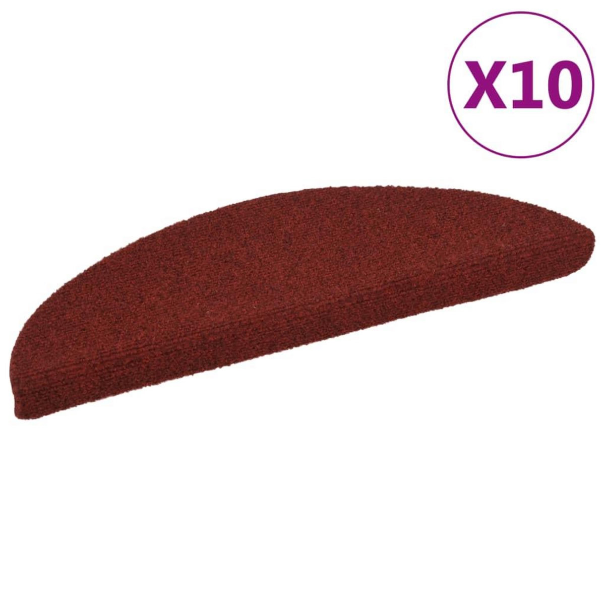 VIDAXL Tapis autoadhesifs de marches 10 pcs Rouge 56x17x3cm Aiguillete