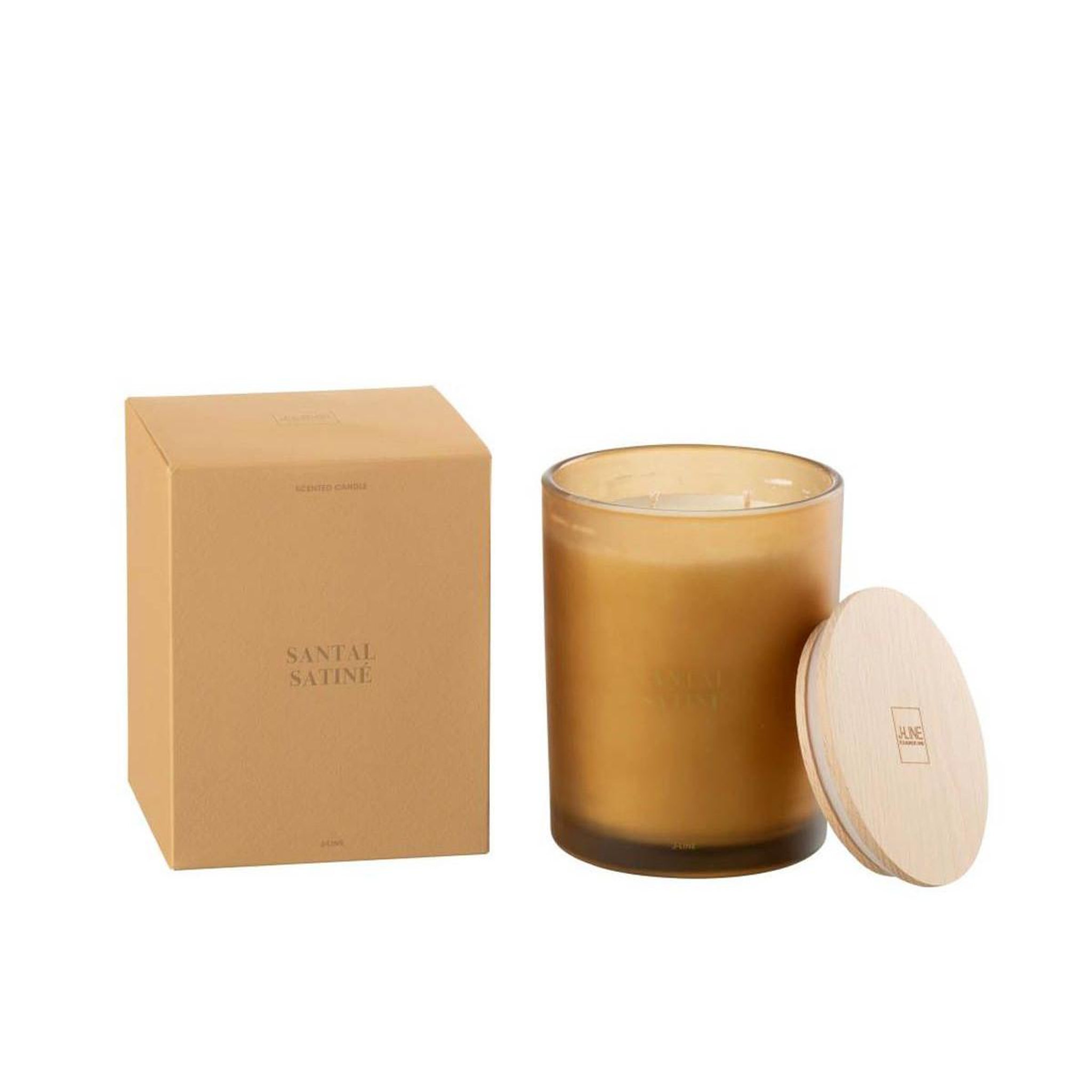 Voir la diapositive 3 : J-LINE Bougie parfumée  accords essentiels  14cm santal satiné