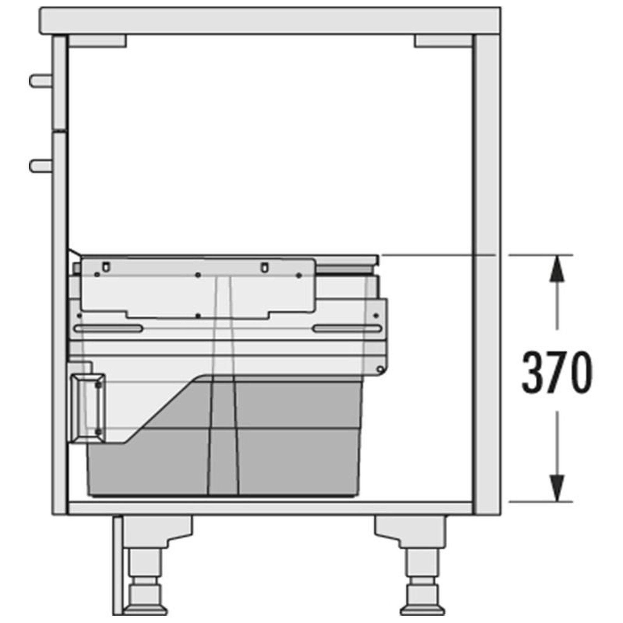 Voir la diapositive 3 : HAILO Poubelle de cuisine tri sélectif 3 bacs encastrable 43l (17+13+13) hailo cargo