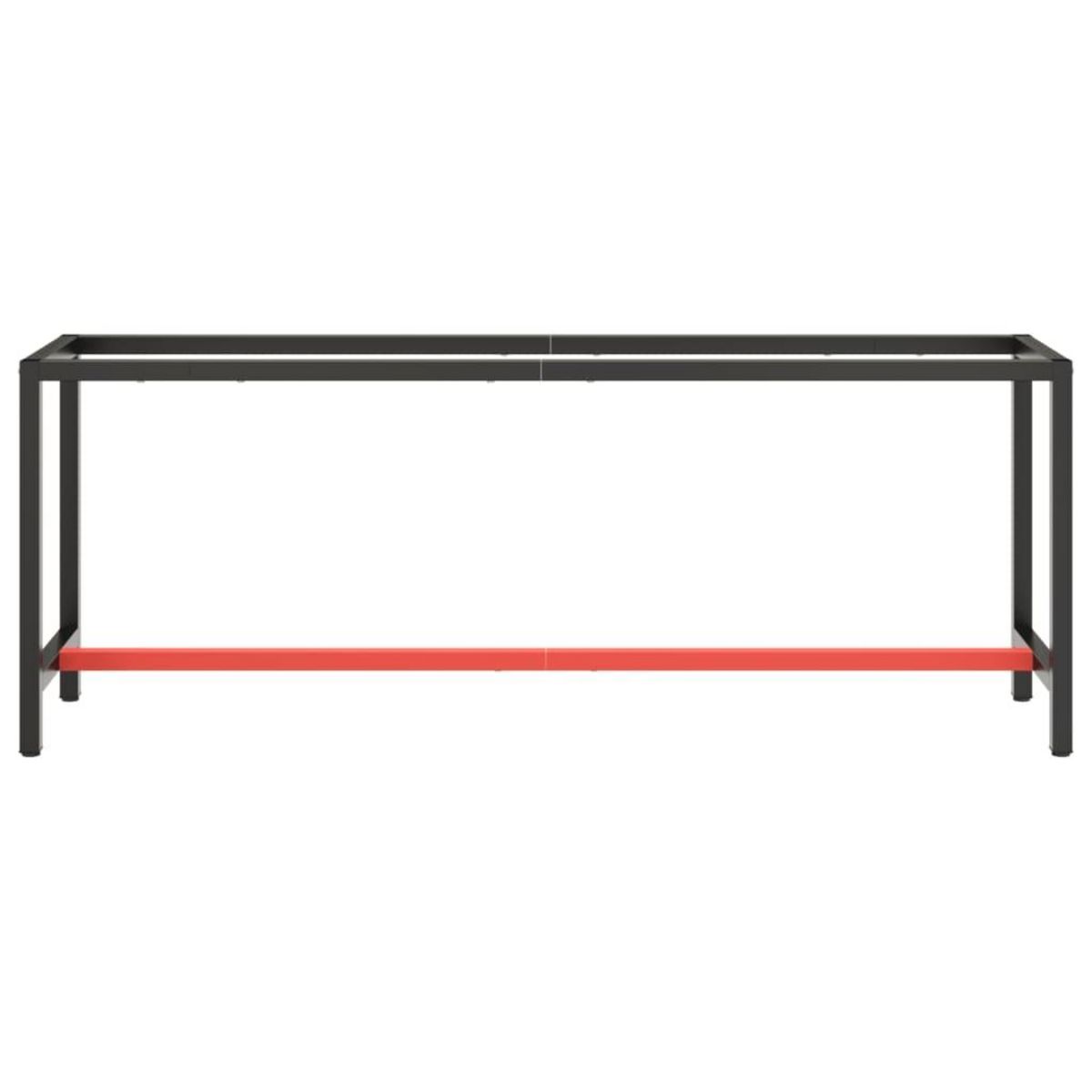 VIDAXL Cadre banc de travail Noir mat et rouge mat 210x50x79 cm Metal