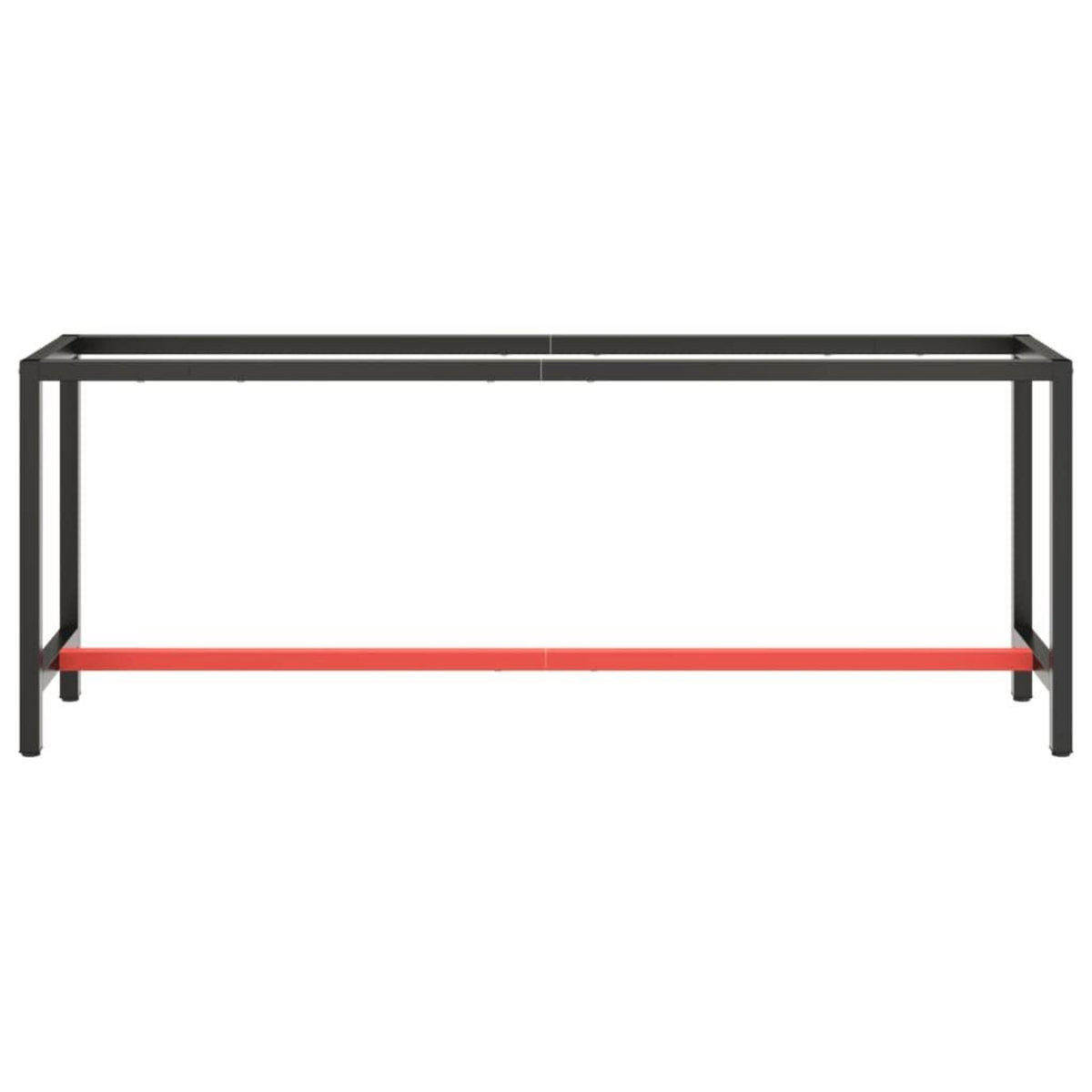 VIDAXL Cadre banc de travail Noir mat et rouge mat 210x50x79 cm Metal