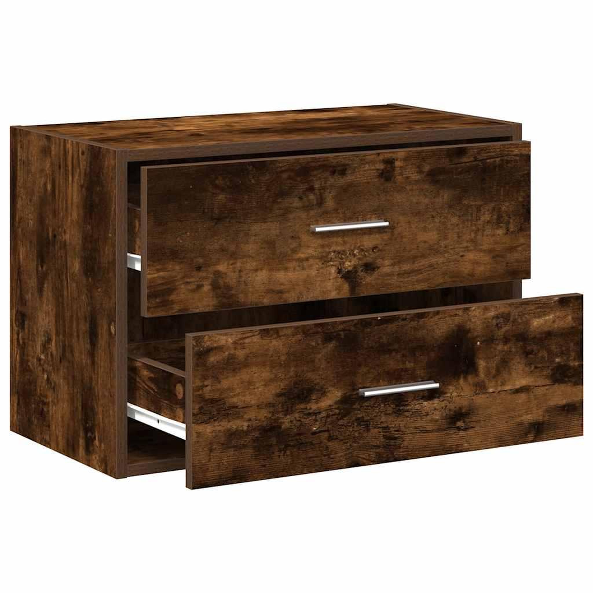 Voir la diapositive 5 : VIDAXL Armoire avec 2 tiroirs chene fume 60x31x40 cm bois d'ingenierie