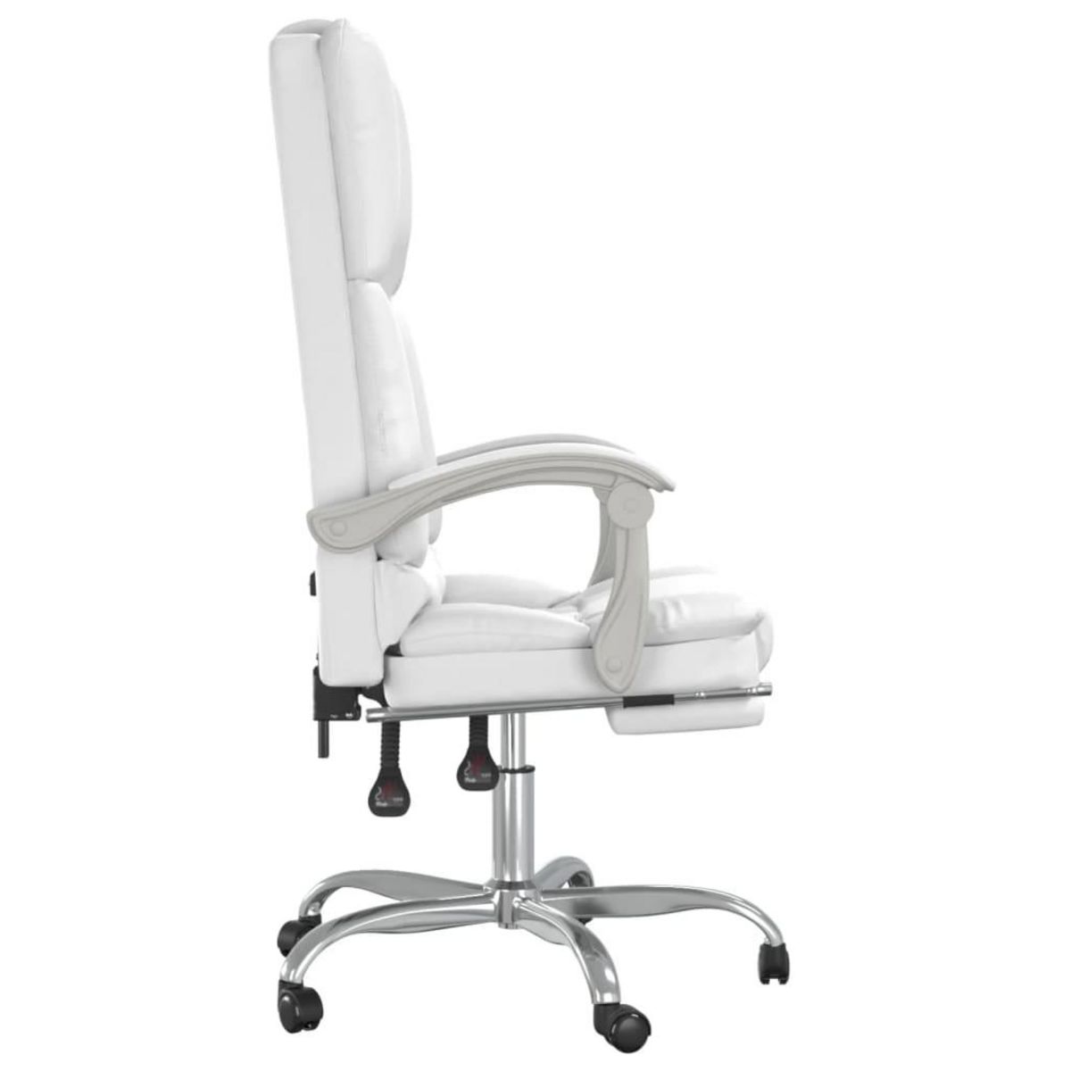 VIDAXL Fauteuil de massage inclinable de bureau Blanc Similicuir