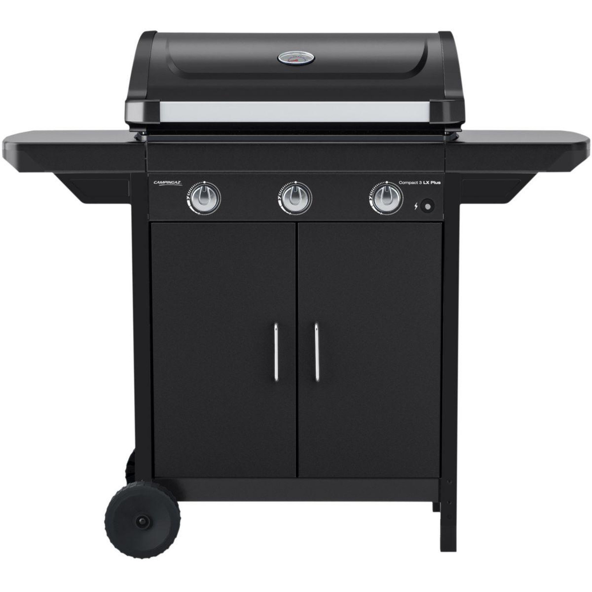 Voir la diapositive 1 : CAMPINGAZ Barbecue gaz COMPACT 3 LX PLUS noir grille et plancha 3 brûleurs sur chariot, 61x35 cm