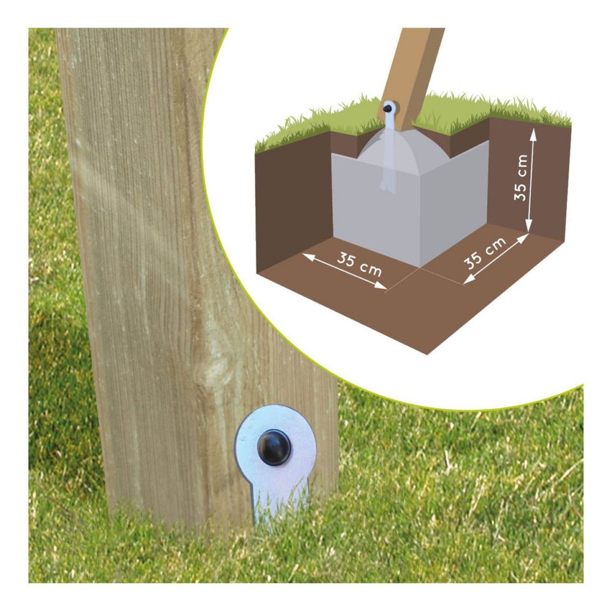 Soulet Portique balançoire avec toboggan- Bois - H2,24m PRUNE