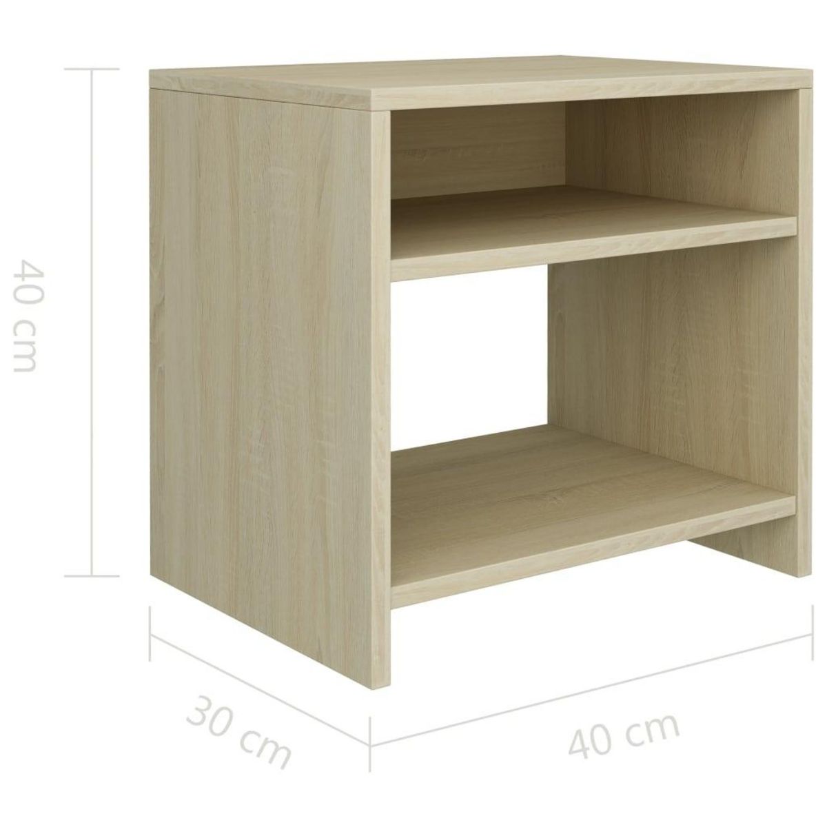 VIDAXL Tables de chevet 2pcs Chene sonoma 40x30x40cm Bois d'ingenierie